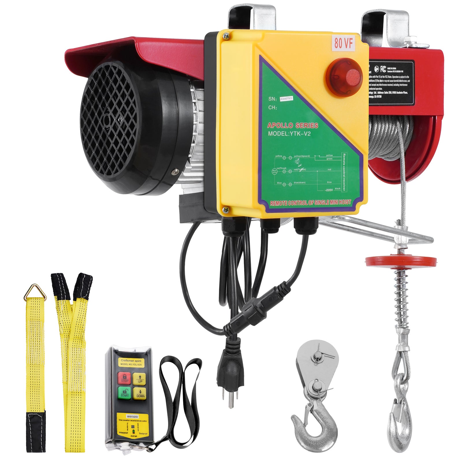 Electric Hoist Crane Winch 1760 lbs with 328 ft Wireless Remote Control image 10