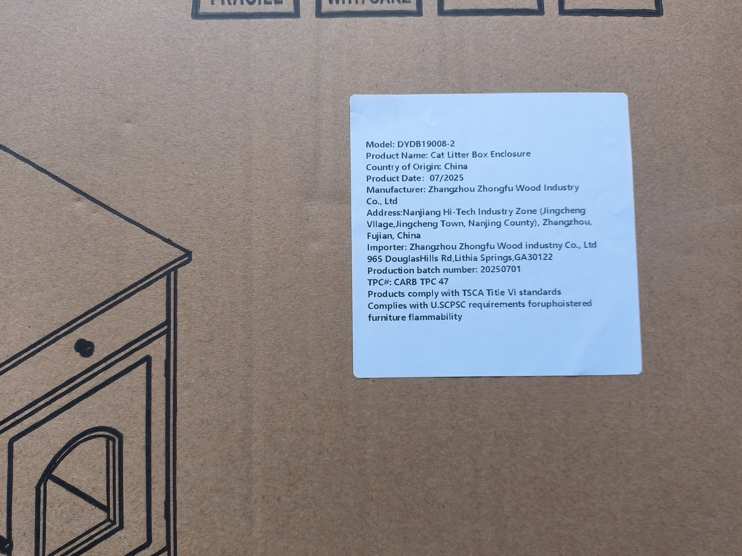 Wooden Pet House Cat Litter Box Enclosure with Drawer, Side Table, Indoor Pet Crate, Cat Home Nightstand (White) image 5