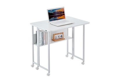 Folding Desk Small Foldable Desk for Small Space, 31.5 Inches Writing Computer Desk in Study, Home Office Foldable Office Desk for Bedroom 80*58,white image 8