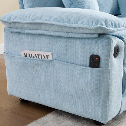 58 inch 3-in-1 Upholstered Futon Sofa Convertible Floor Sofa bed,Foldable Tufted Loveseat with Pull Out Sleeper Couch Bed,Folding Mattres Love Seat Daybed W/Side Pockets for Living Room Blue image 10
