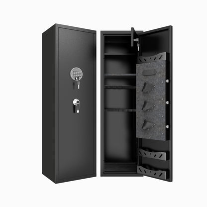 57" High Large Capacity Mechanical Gun Safe for Rifles & Handguns, Digital Password Lock, Built-In Independent Lock Box, Adjustable Shelves, Pre-Assembled No Assembly Required image 1