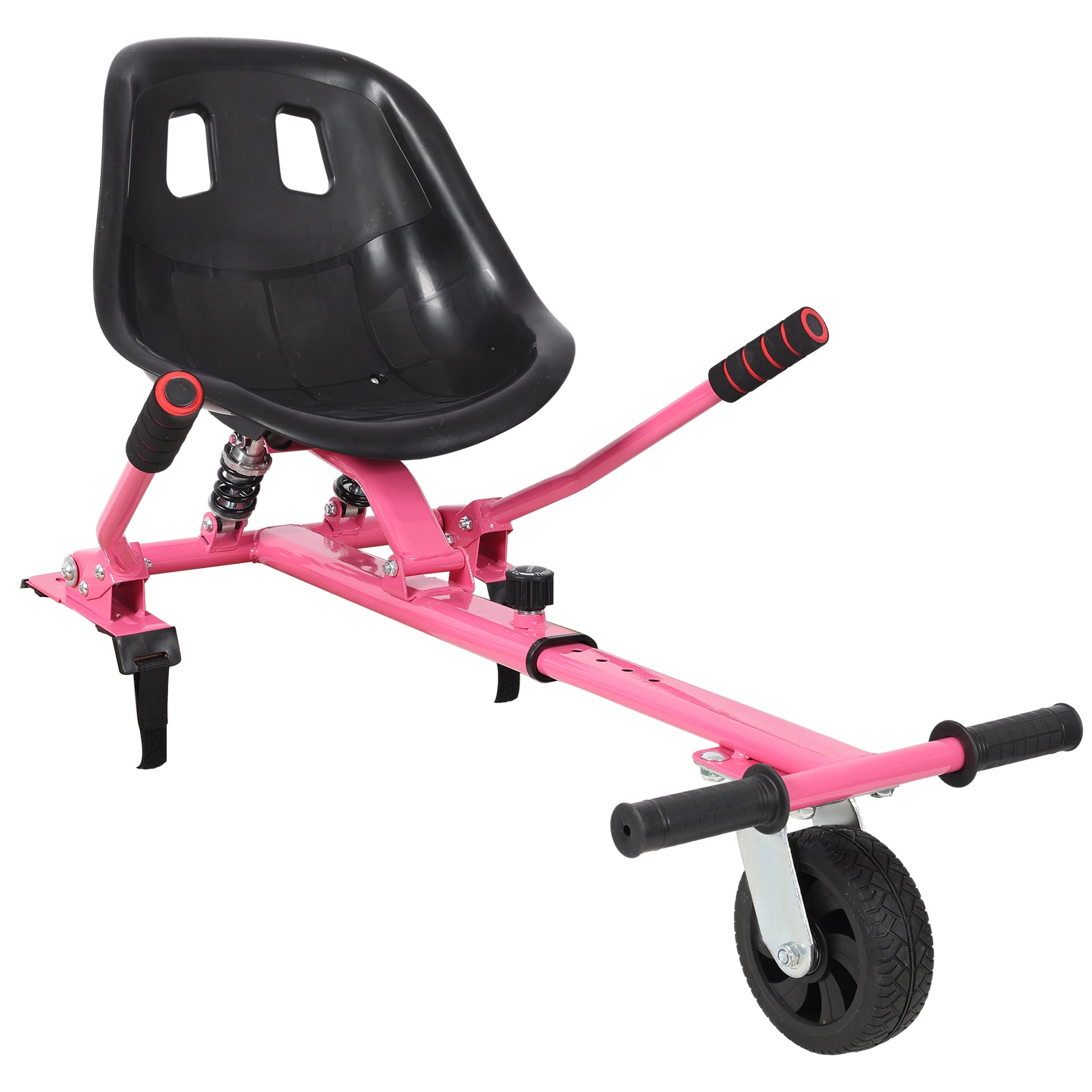 Hoverboard Seat Attachment Go-Kart,Fits 6.5" 8"10" Hoverboards, Heavy Duty Dual Shock Absorber,Sturdy Adjustable Off-Road Frame,Hover Cart for Family Fun,not include Hoverboard,Pink image 1