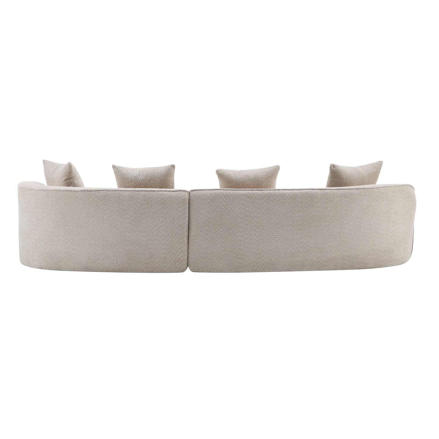 126" Curved Sectional Sofa (Almond-D28 Full Foam) image 7