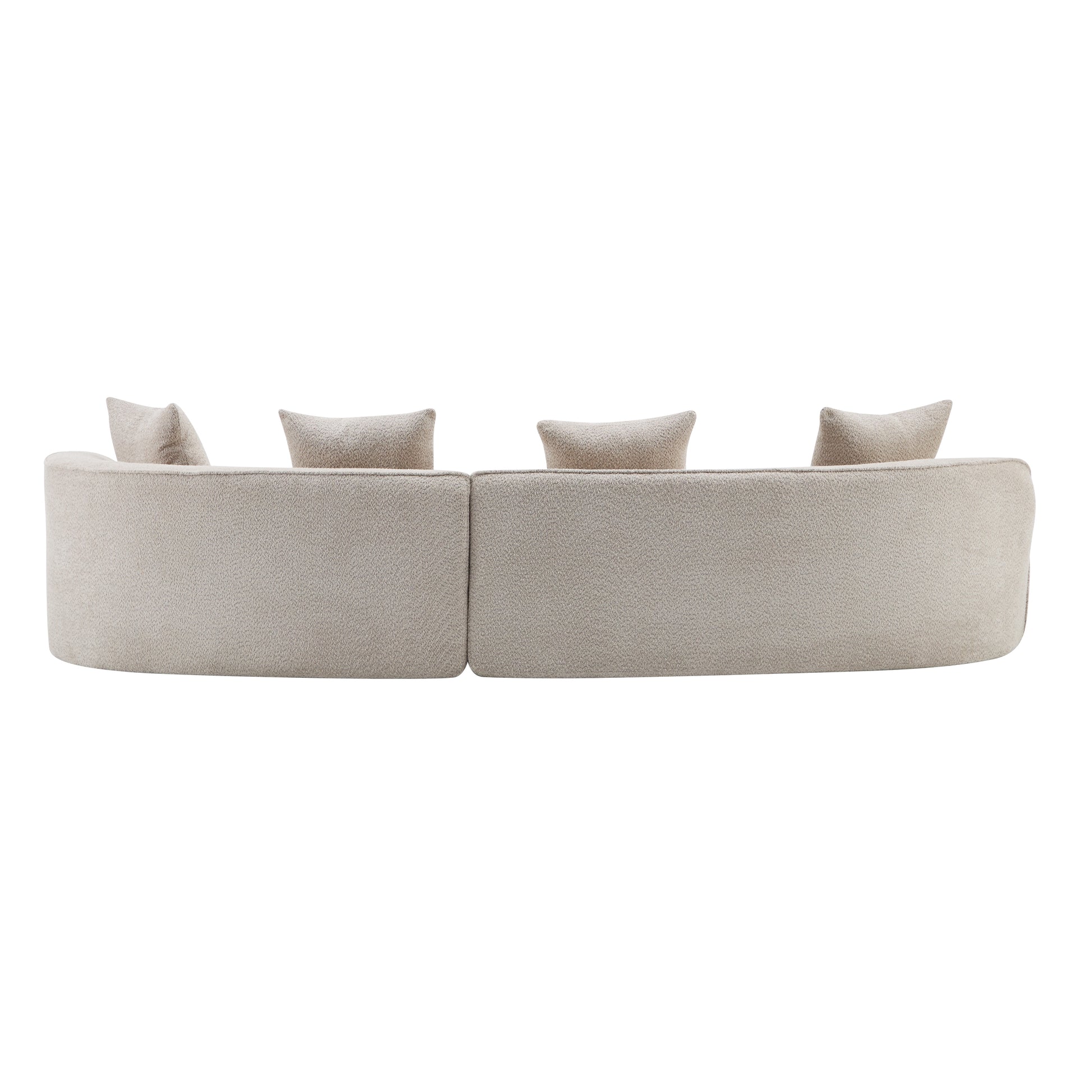126" Curved Sectional Sofa (Almond-D28 Full Foam) image 7