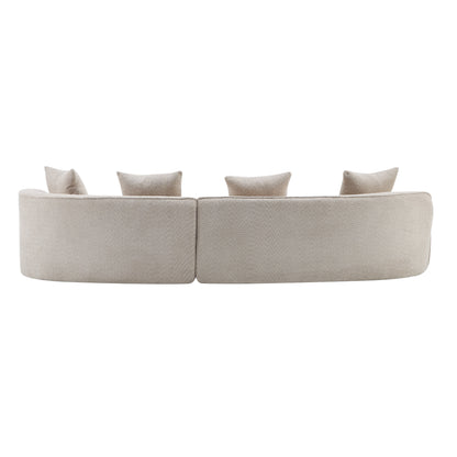 126" Curved Sectional Sofa (Almond-D28 Full Foam) image 7