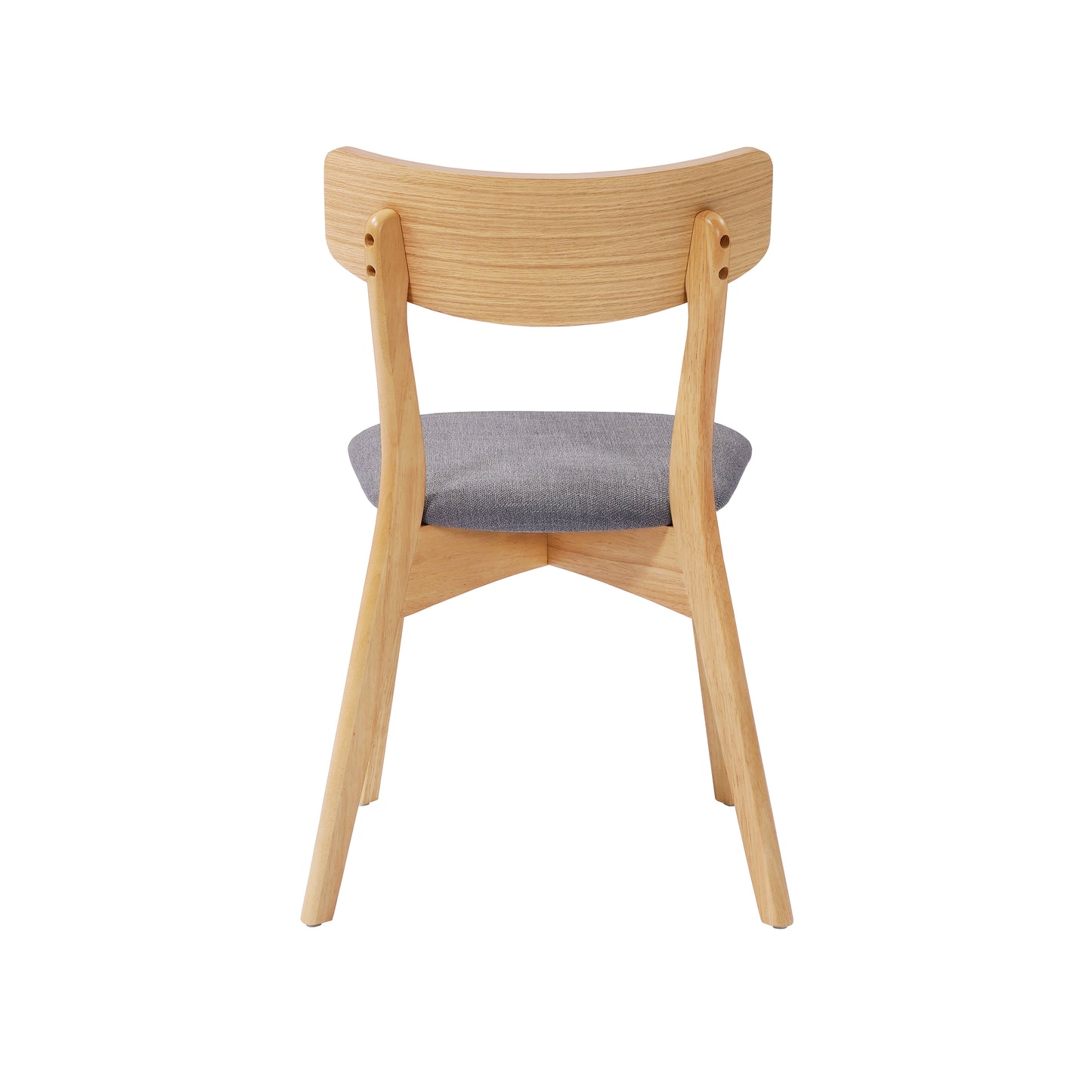 Mid-Century Walnut Finished Frame Upholstered Dining Chairs,Set of 2, Dark Grey+Natural image 9