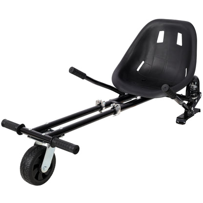 Hoverboard Seat Attachment Go-Kart,Fits 6.5" 8"10" Hoverboards, Heavy Duty Dual Pole & Dual Shock Absorber,Sturdy Adjustable Off-Road Frame,Hover Cart for Family Fun,not include Hoverboard,Black image 1