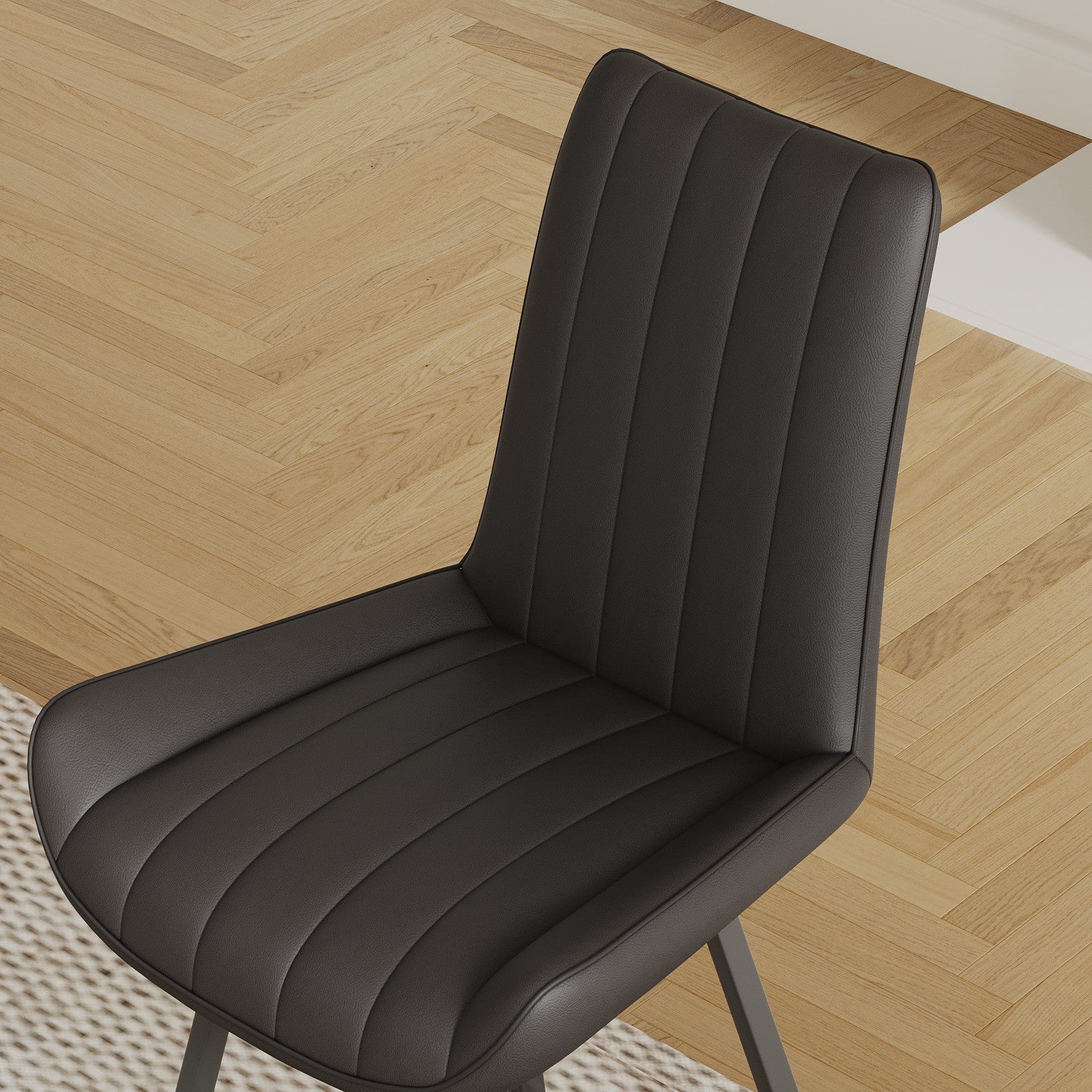 2 BLACK Dining Chairs,set of 2 image 4