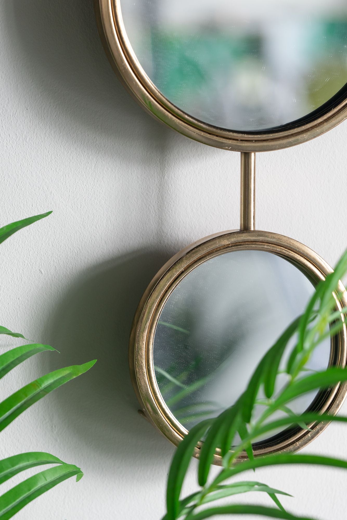 2 Circle Mirrors for Wall Decor, Unique Contemporary Wall Mirror for Living Room Bedroom Entryway,11" x 28.5" image 1