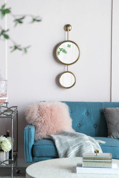 2 Circle Mirrors for Wall Decor, Unique Contemporary Wall Mirror for Living Room Bedroom Entryway,11" x 28.5" image 5