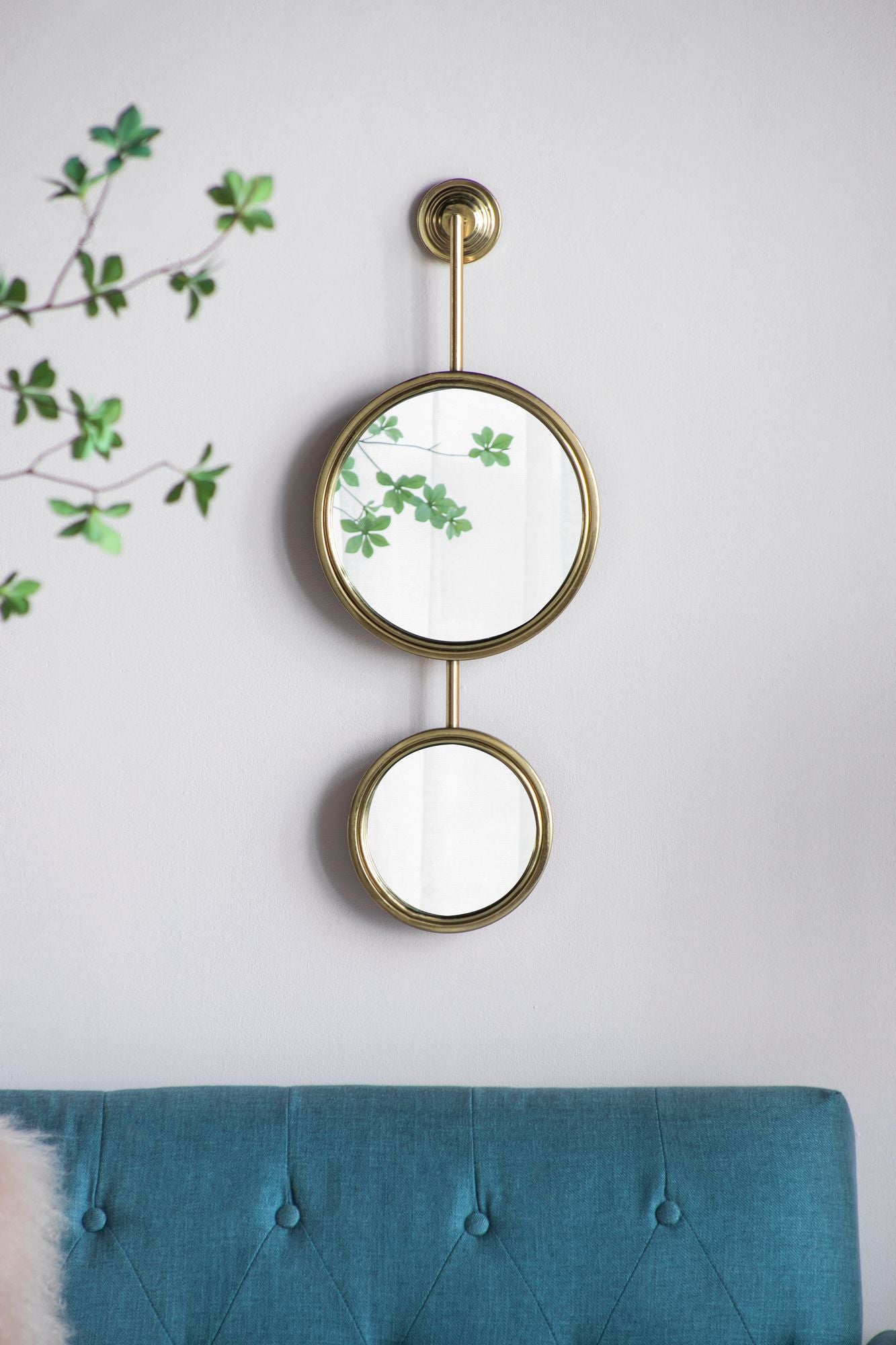 2 Circle Mirrors for Wall Decor, Unique Contemporary Wall Mirror for Living Room Bedroom Entryway,11" x 28.5" image 9