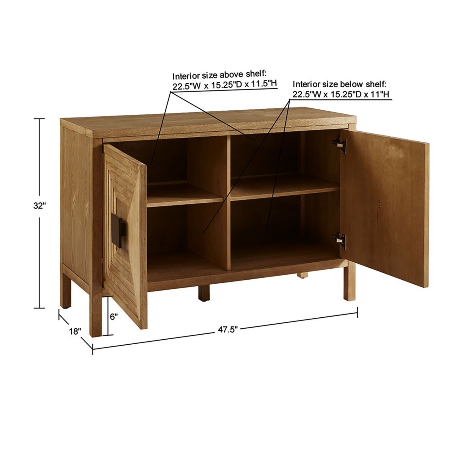 2-Door Accent Cabinet with Adjustable Shelves image 5