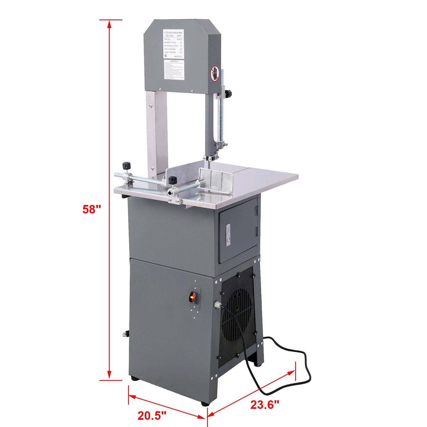 2-in-1 Commercial Butcher Band Saw and Sausage Stuffer - in use