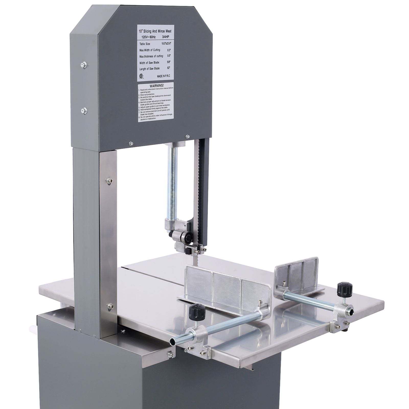 2-in-1 Commercial Butcher Band Saw and Sausage Stuffer - cutting meat