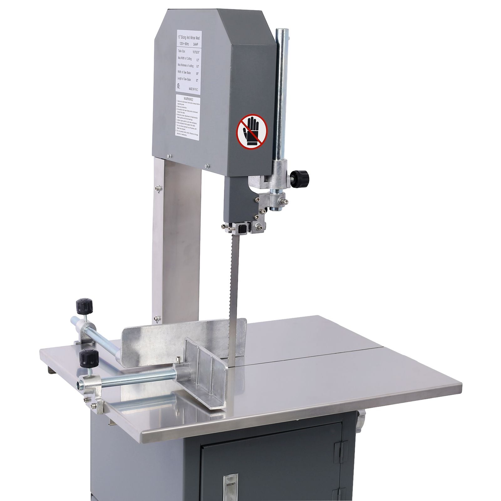 2-in-1 Commercial Butcher Band Saw and Sausage Stuffer - close up of blade