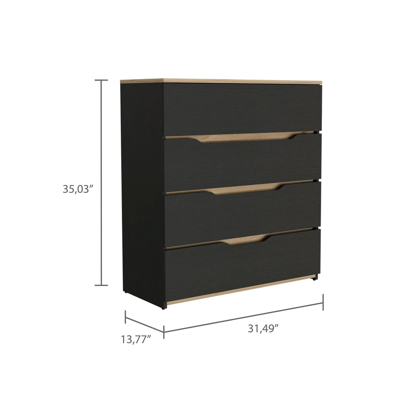 2 Piece Bedroom Set, London Armoire + Aralia Drawer Dresser, Black / Light Oak image 6