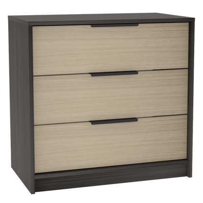 2 Piece Bedroom Set, London Armoire + Egeo 3 Drawers Dresser, Black / Pine image 4