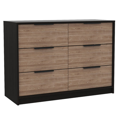2 Piece Bedroom Set, London Armoire + Egeo 4 Drawer Dresser, Black / Pine image 4