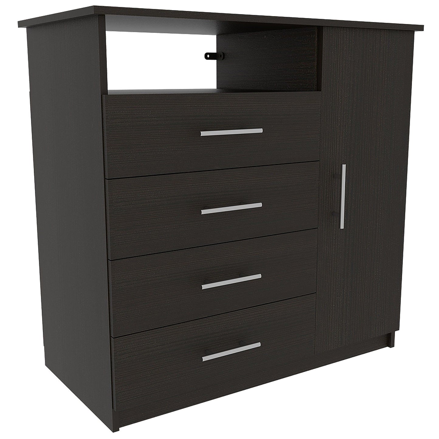 2 Piece Bedroom Set, London Armoire + Rioja 4 Drawer Dresser, Black image 4