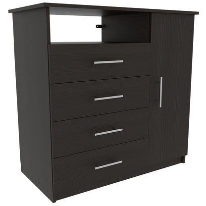 2 Piece Bedroom Set, London Armoire + Rioja 4 Drawer Dresser, Black image 4