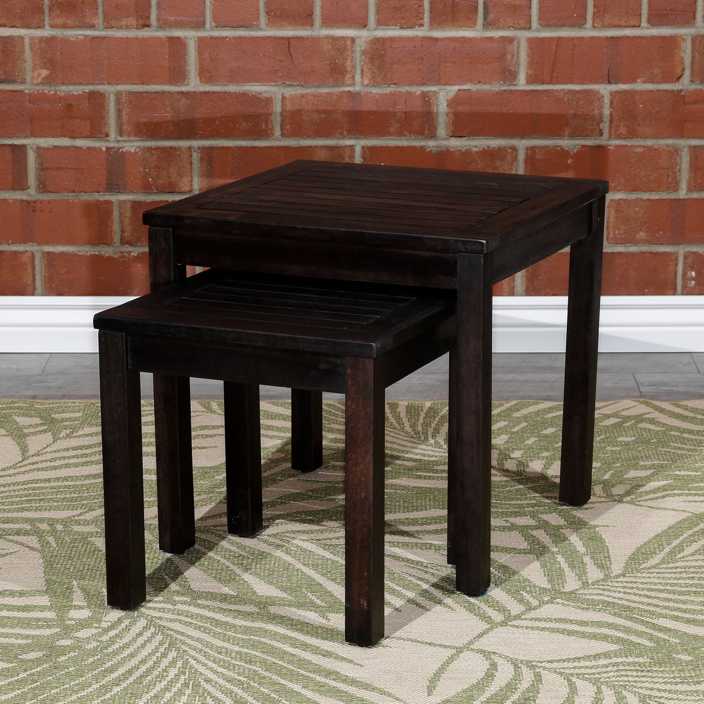 2-Piece Eucalyptus Nesting Table Set, Espresso image 6
