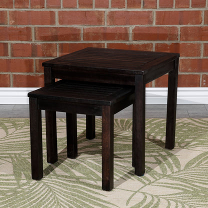 2-Piece Eucalyptus Nesting Table Set, Espresso image 6
