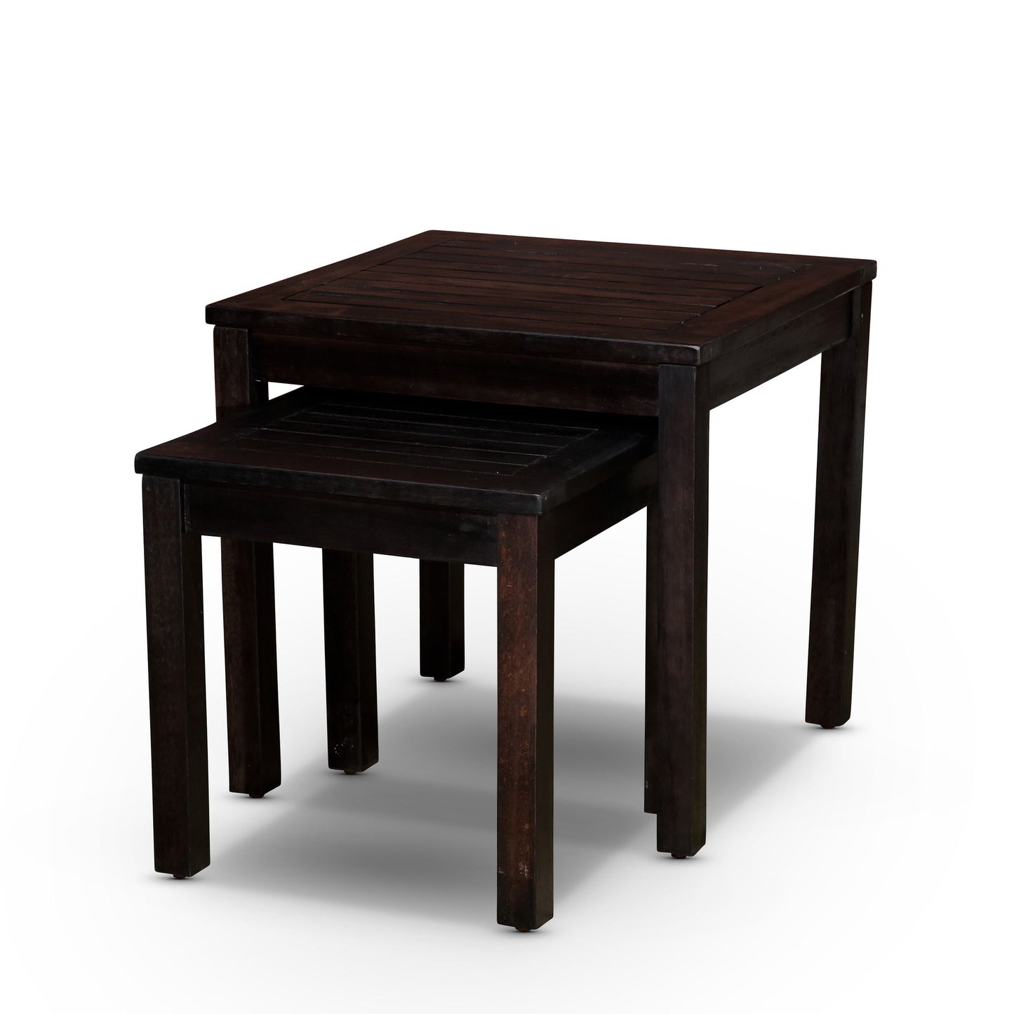 2-Piece Eucalyptus Nesting Table Set, Espresso image 1