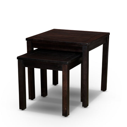 2-Piece Eucalyptus Nesting Table Set, Espresso image 1