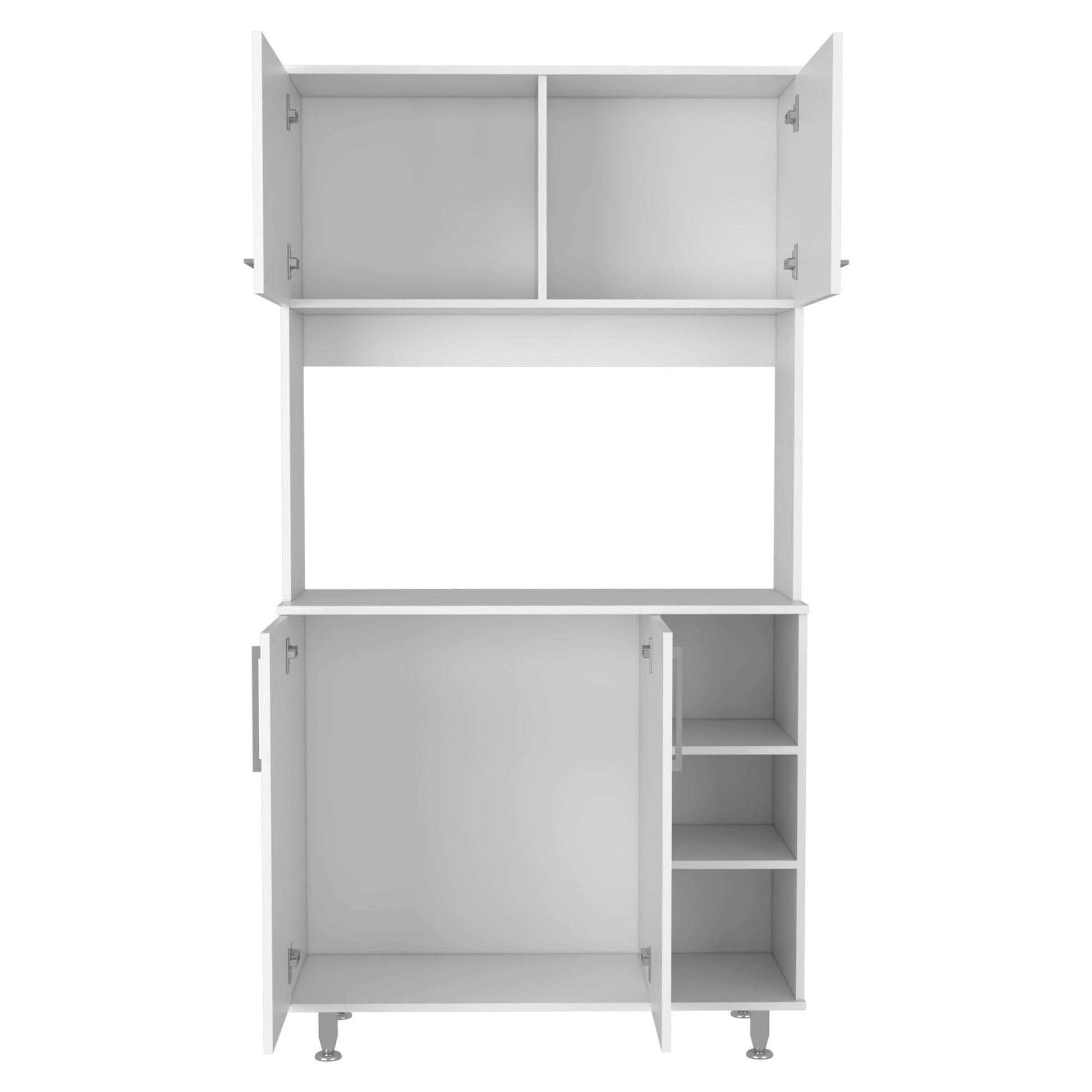2 Piece Kitchen Set, Syros Kitchen Island Cart + Malta Kitchen Pantry Cabinet, White / Light Oak image 6