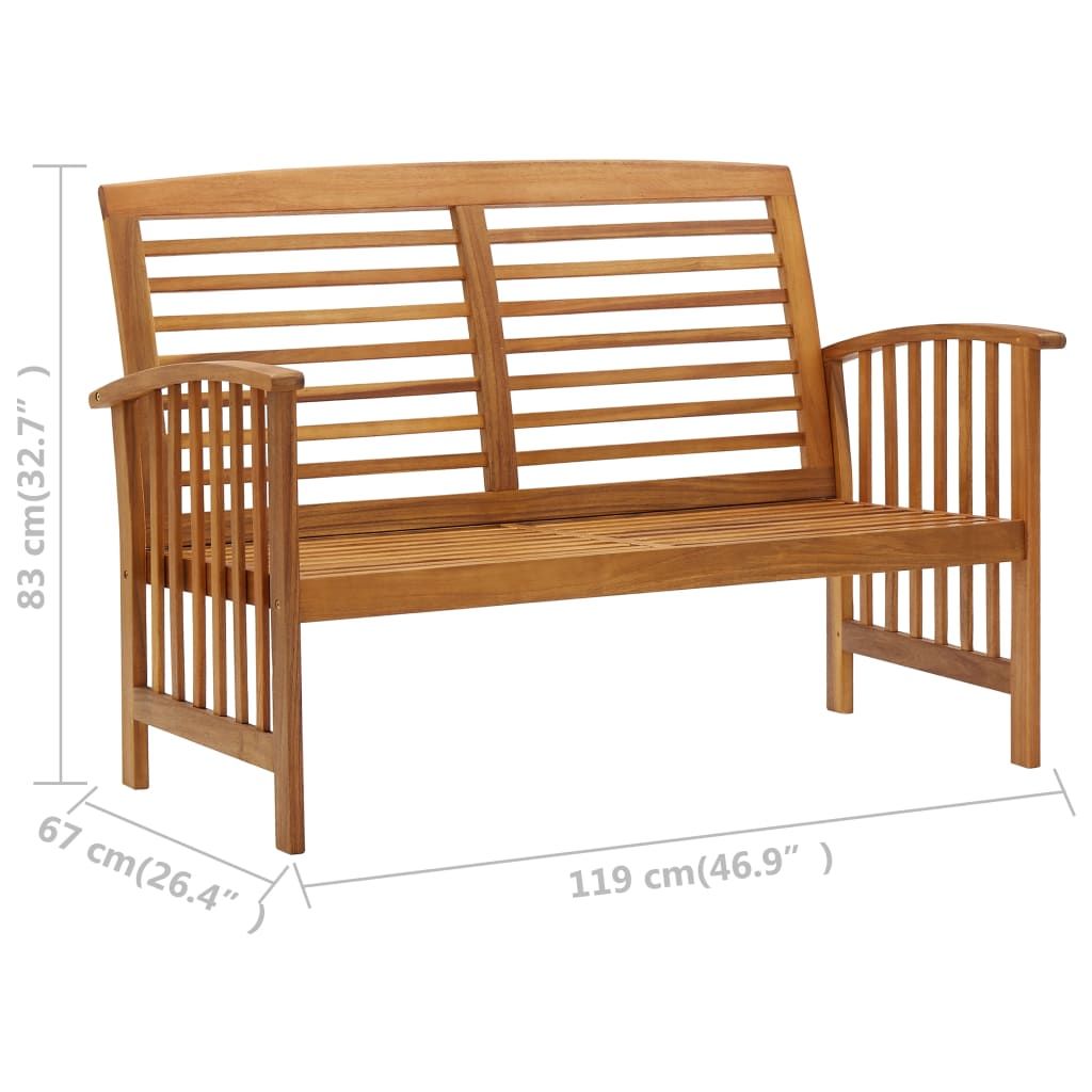 2 Piece Patio Lounge Set Solid Acacia Wood image 8