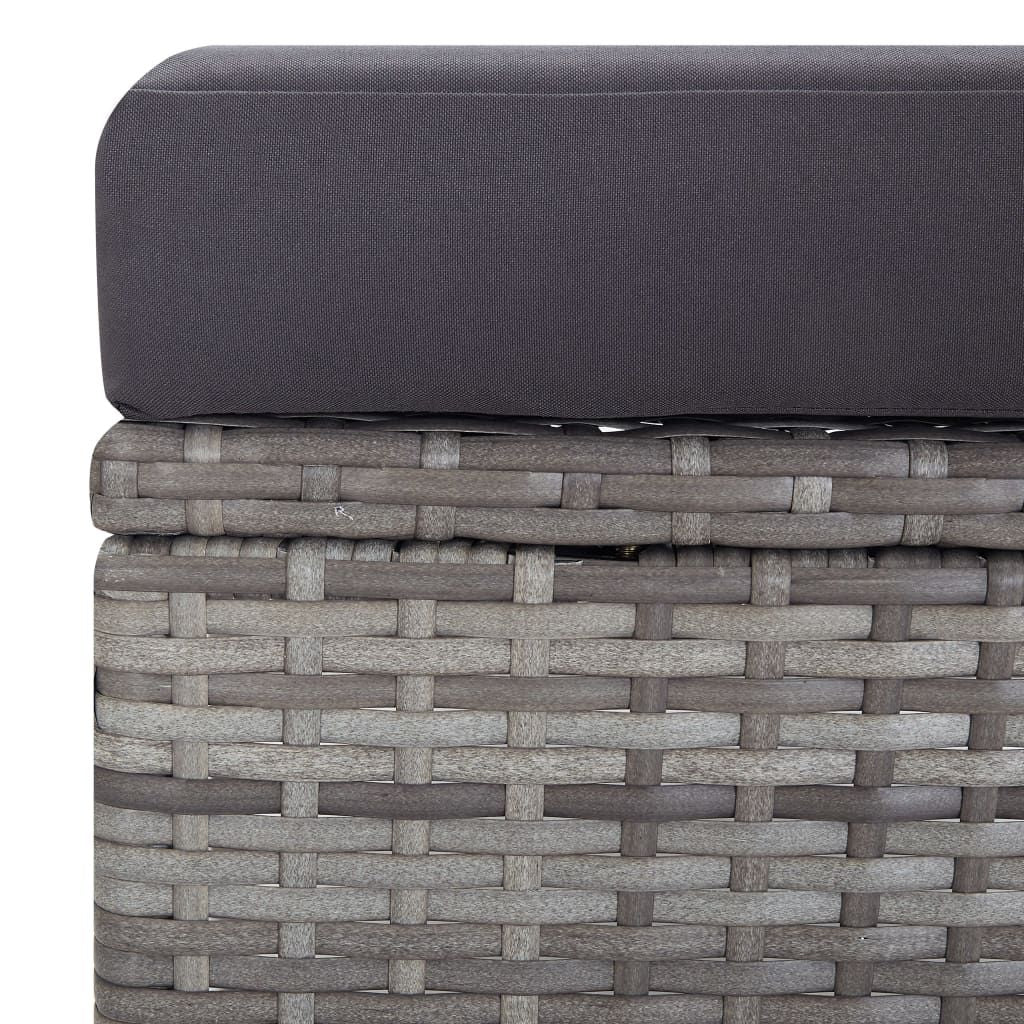 2 Piece Patio Lounge Set with Cushions Poly Rattan Gray image 8