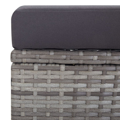 2 Piece Patio Lounge Set with Cushions Poly Rattan Gray image 8