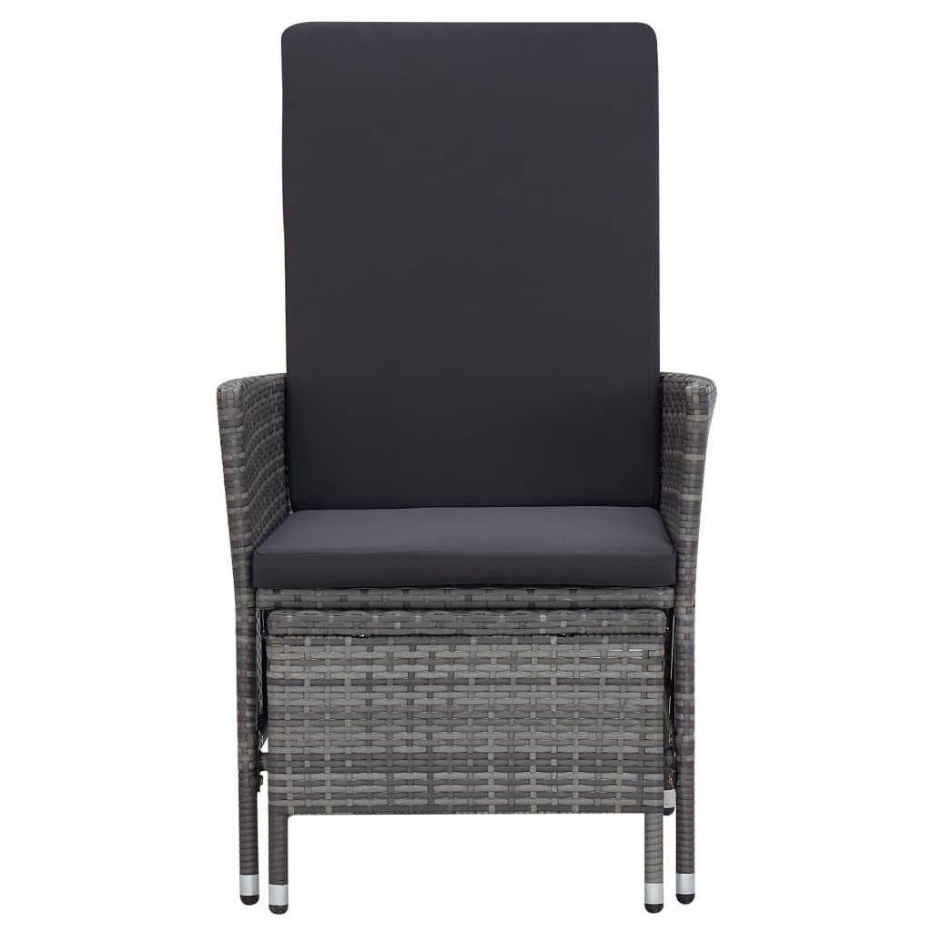2 Piece Patio Lounge Set with Cushions Poly Rattan Gray image 4