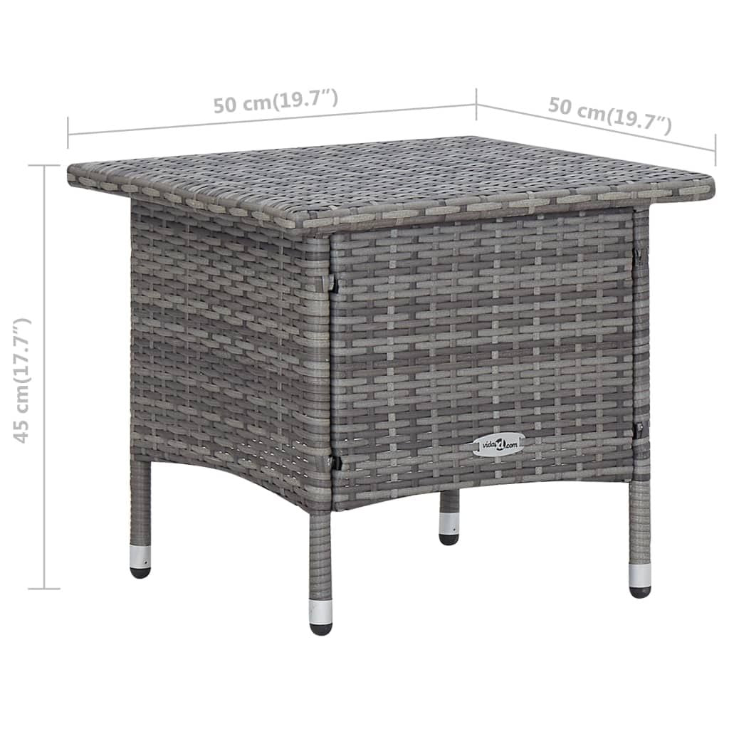 2 Piece Patio Lounge Set with Cushions Poly Rattan Gray image 12