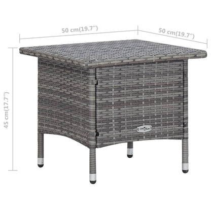 2 Piece Patio Lounge Set with Cushions Poly Rattan Gray image 12