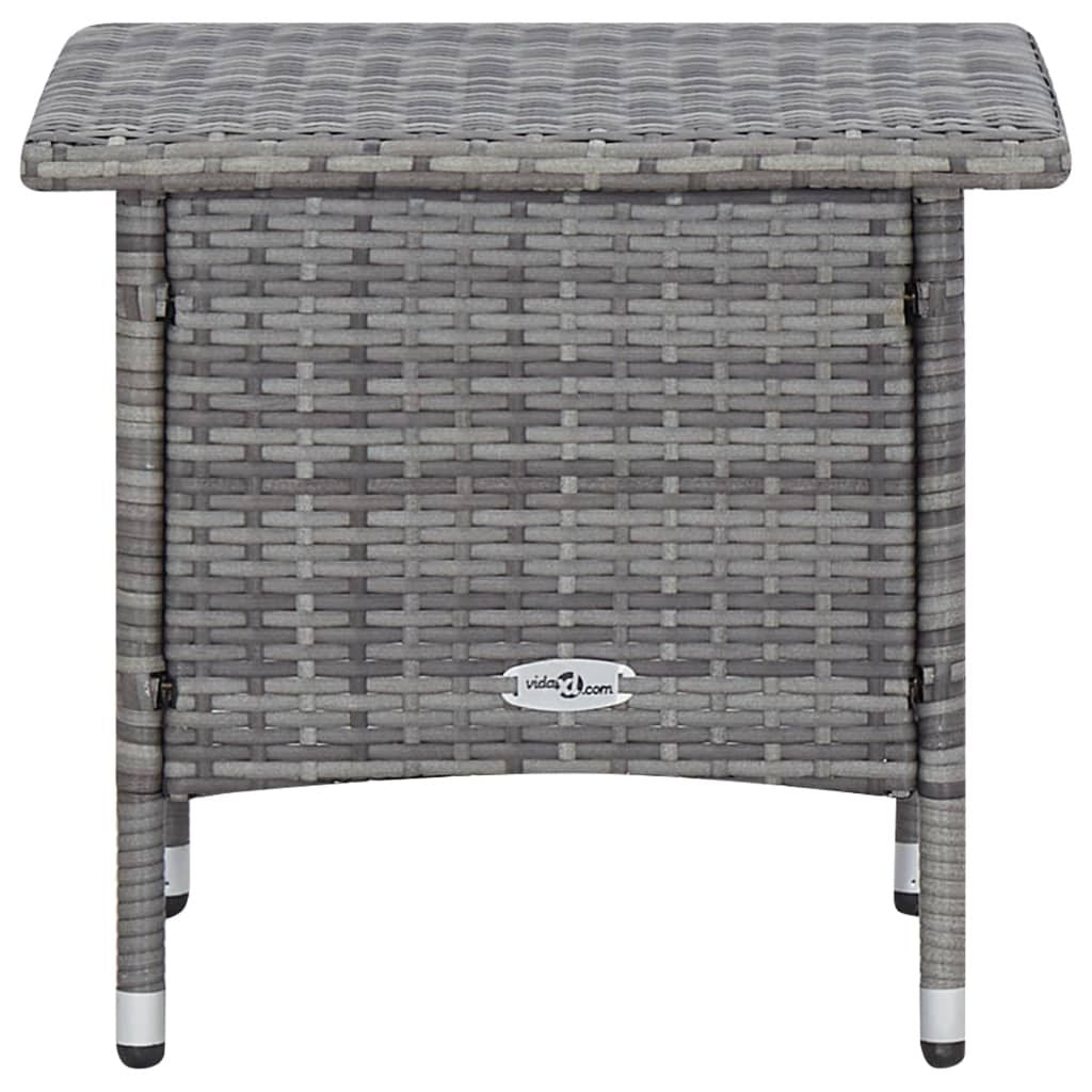 2 Piece Patio Lounge Set with Cushions Poly Rattan Gray image 10