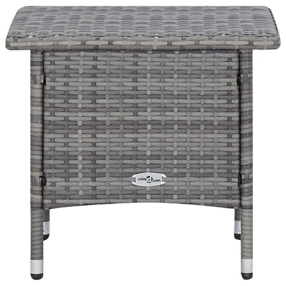 2 Piece Patio Lounge Set with Cushions Poly Rattan Gray image 10