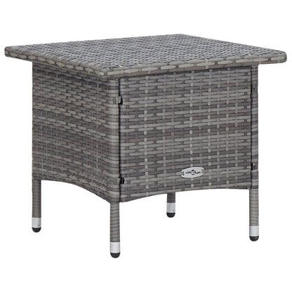 2 Piece Patio Lounge Set with Cushions Poly Rattan Gray image 9