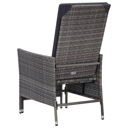 2 Piece Patio Lounge Set with Cushions Poly Rattan Gray image 7