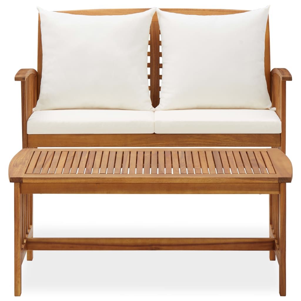 2 Piece Patio Lounge Set with Cushions Solid Acacia Wood image 3