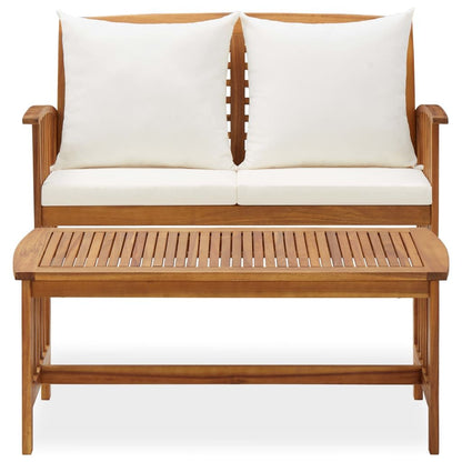 2 Piece Patio Lounge Set with Cushions Solid Acacia Wood image 3