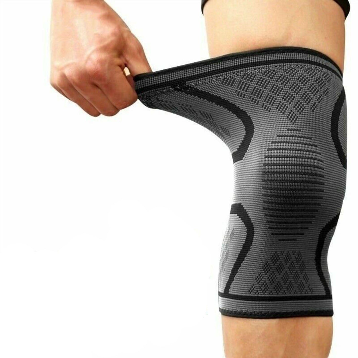 2 Piece(L) Of Sports Men's Compression Knee Brace Knee Pads Fitness Equipment Volleyball Basketball Cycling image 1