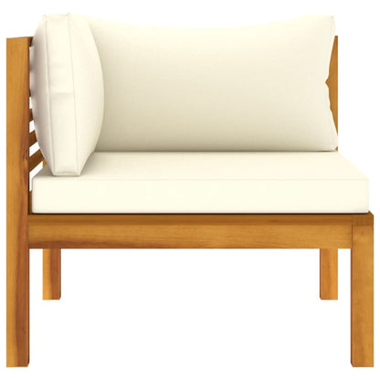 2-Seater Patio Sofa with Cream Cushion Solid Acacia Wood image 4