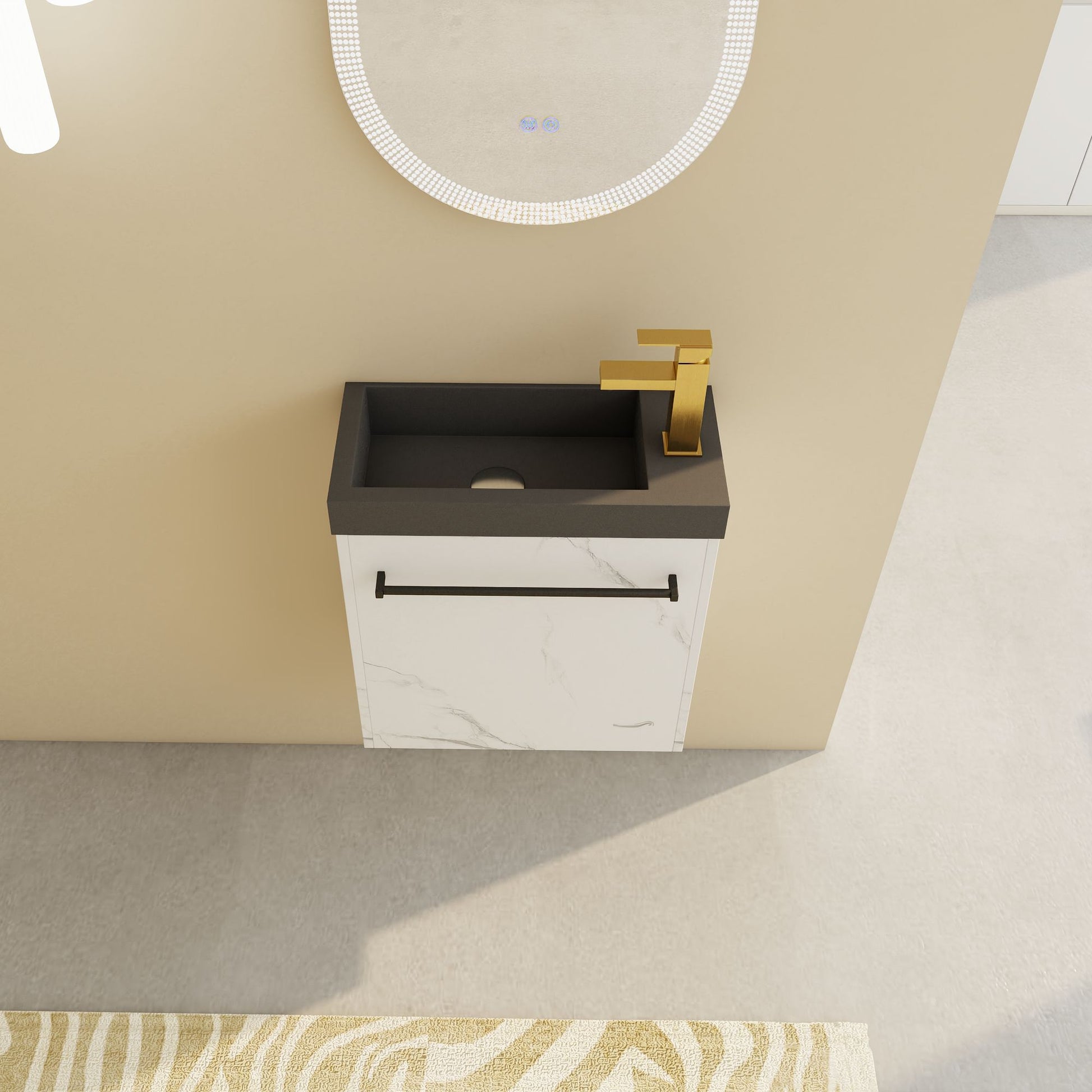 20'' Floating Wall-Mounted Bathroom Vanity with Resin Sink & Soft-Close Cabinet Door image 4