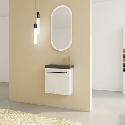 20'' Floating Wall-Mounted Bathroom Vanity with Resin Sink & Soft-Close Cabinet Door image 2
