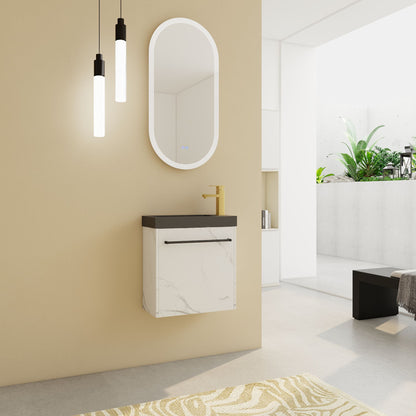 20'' Floating Wall-Mounted Bathroom Vanity with Resin Sink & Soft-Close Cabinet Door image 3