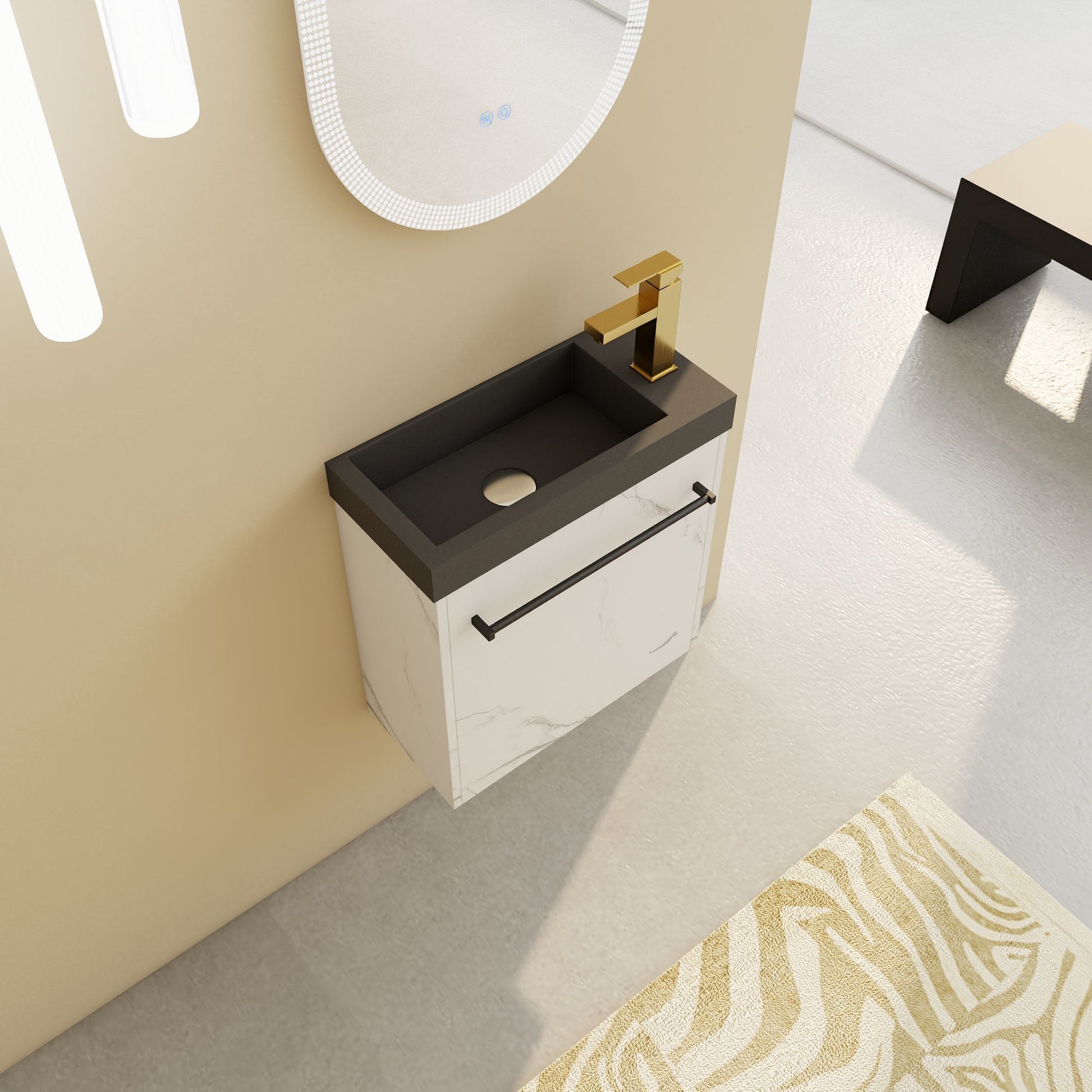 20'' Floating Wall-Mounted Bathroom Vanity with Resin Sink & Soft-Close Cabinet Door image 6