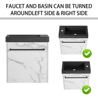 20'' Floating Wall-Mounted Bathroom Vanity with Resin Sink & Soft-Close Cabinet Door image 11