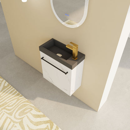 20'' Floating Wall-Mounted Bathroom Vanity with Resin Sink & Soft-Close Cabinet Door image 5