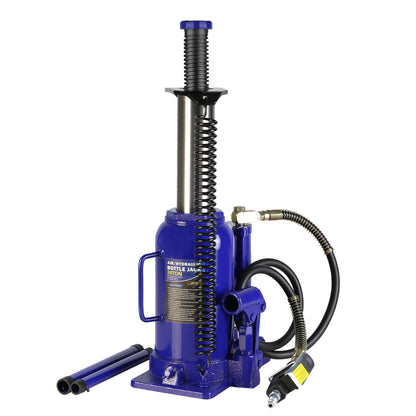 20 Ton Pneumatic Air Hydraulic Bottle Jack with Manual Hand Pump Heavy Duty Auto Truck Travel Trailer Repair Lift image 7